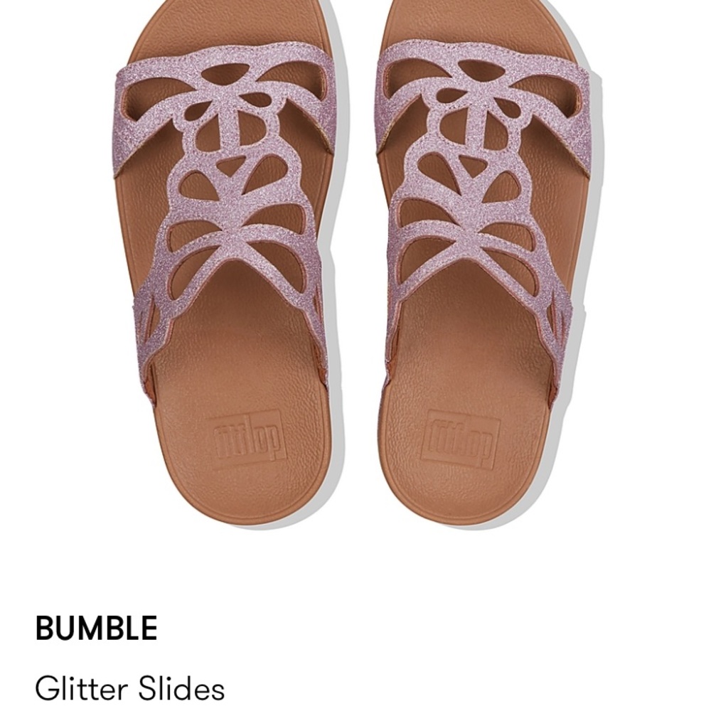 Fitflop Valentine Pink Glitter Limited Edition Shimmer Crystal Bumble Butterfly - Picture 5 of 16